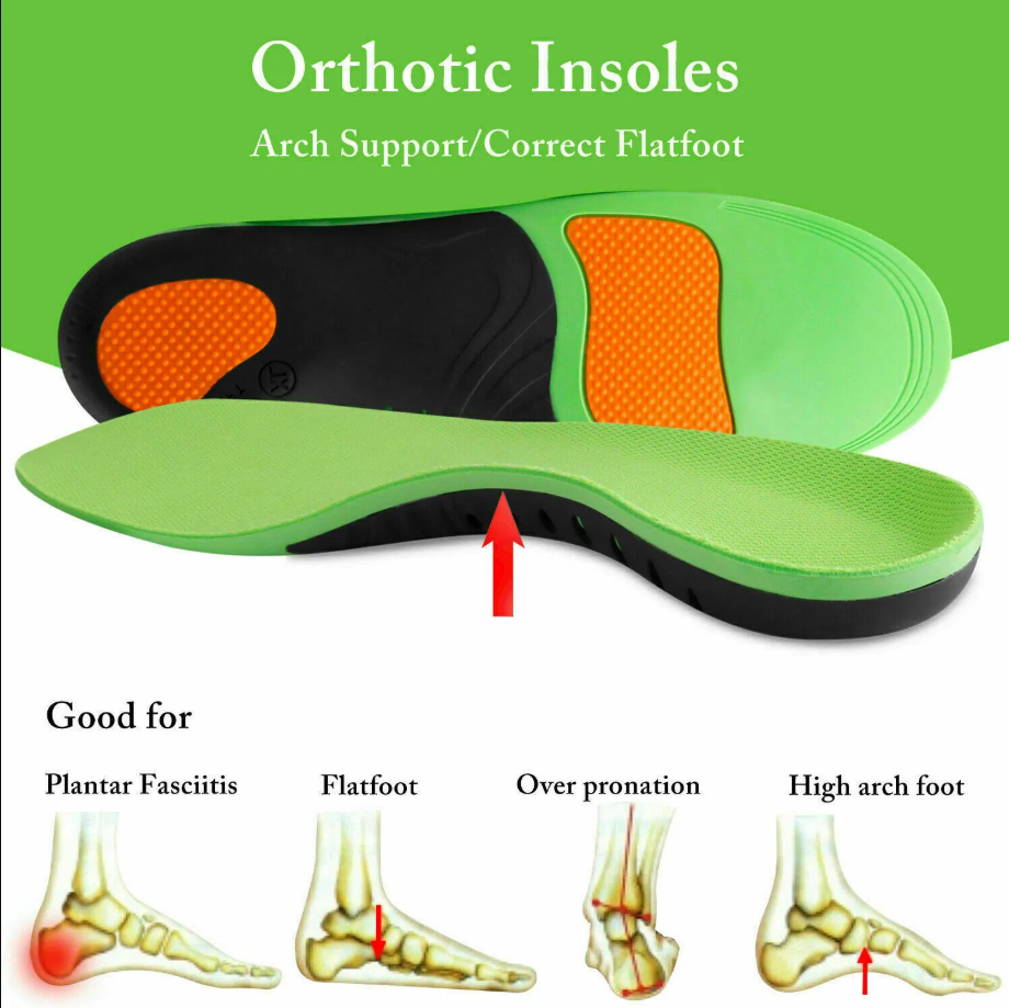 Orthotic Shoe Insoles Inserts Flat Feet High Arch Support for Plantar Fasciitis